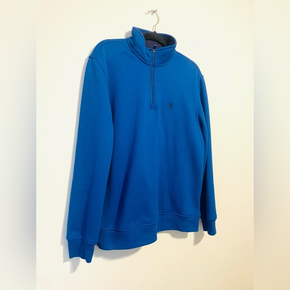 Izod Mens Sweatshirt Size Medium Blue Stretch 1/4 Zip Pullover Advantage Preform - Picture 2 of 7